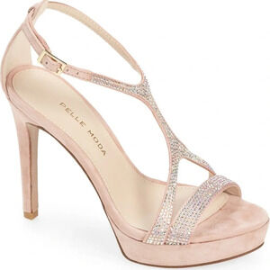 Pelle Moda • T-Strap Rhinestone Heels